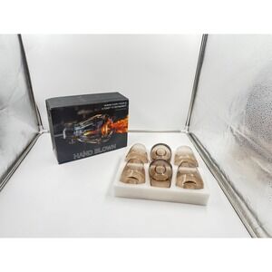 Smokey Grey Stemless Wine Glasses Set of 6-15 oz Hand-Blown Crystal Colored G...